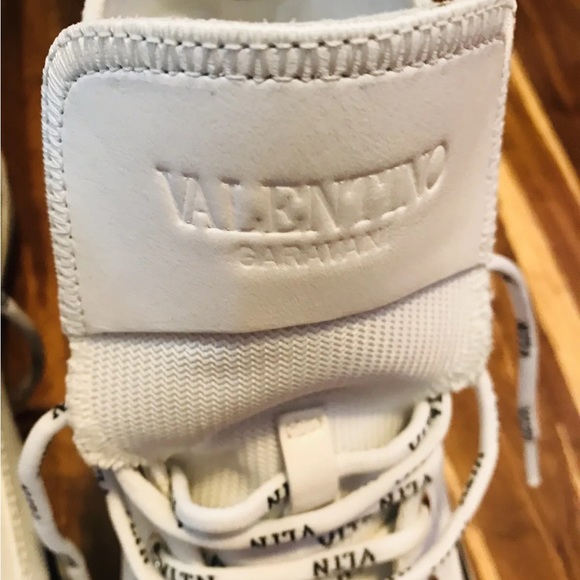Valentino Garavani Womens White Black High Top Logo Sneakers Size 42 11 - Picture 4 of 5